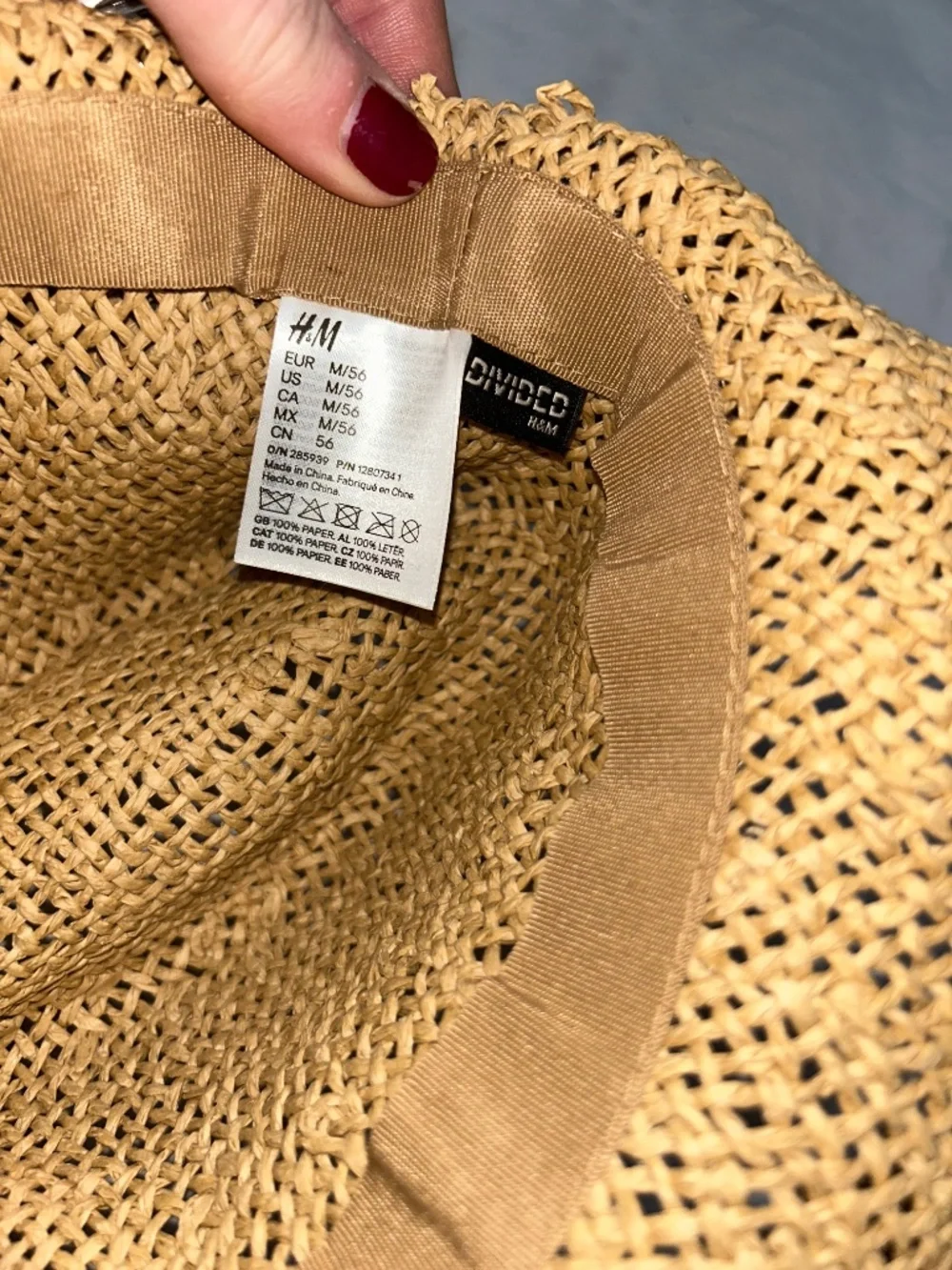 H&M NEW straw fringe trim wide brimmed Sun beach pool hat
